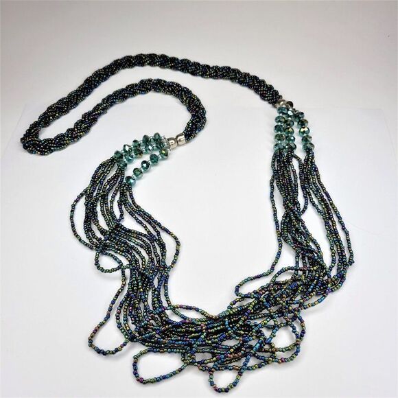 Multistrand Colorful  Bead Long Necklace - Picture 1 of 13